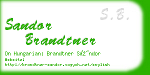 sandor brandtner business card